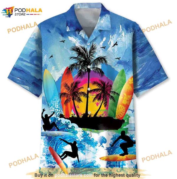 Surfing Ocean Hawaiian Shirt