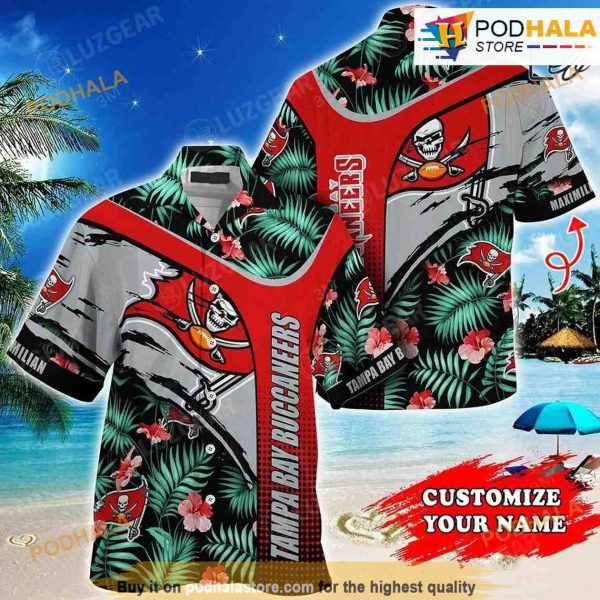 Tampa Bay Buccaneers NFL Personalized Hawaiian Shirt Floral Tropical Patterns Trends Summer Gift