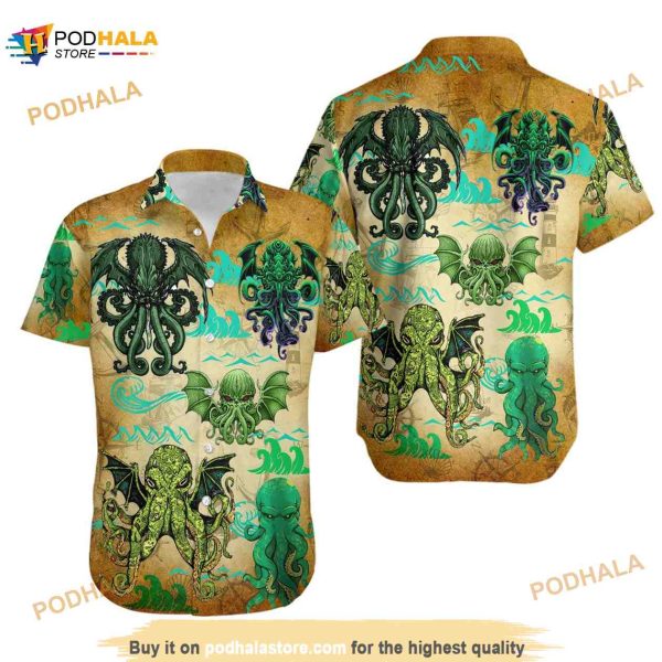 The Great Cthulhu Unisex Hawaiian Shirt 3D