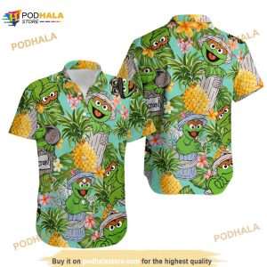 The Muppet Oscar The Grouch Pineapple Tropical Hawaiian Shirt