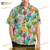 Tropical Pineapple Banana Hibiscus Floral Summer Hawaiian Shirt