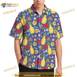 Tropical Pineapple Hibiscus Floral Pattern Hawaiian