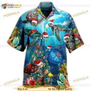 Turtle Love Christmas And Ocean 3D Hawaii Shirt