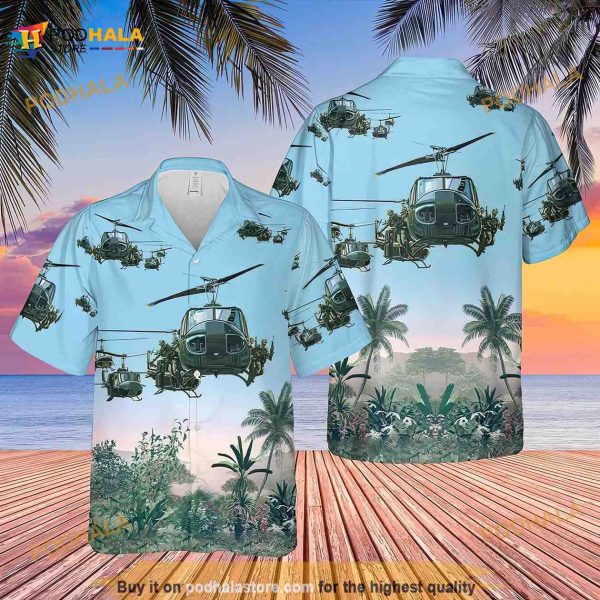 US Army Bell Uh-1 Huey Hawaiian Shirt