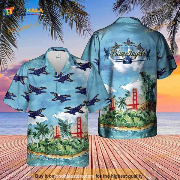 US Navy Blue Angels Hawaiian Shirt