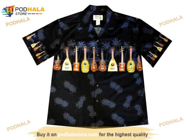 Ukulele Chest Band Hawaiian Shirt