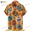 Unisex Pineapple Hawaiian Shirt Skull Pattern Flower 3D Aloha Shirt