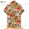 Unisex Pineapple Hawaiian Shirt Skull Pattern Flower 3D Hawaiian Shirt