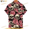 Unisex Pineapple Hawaiian Shirt Skull Rose Flower 3D Hawaiian Shirt