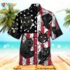 Unisex USA Flag Cat Independence Day Funny Hawaiian Shirt