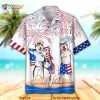 Unisex USA Flag Dog Independence Day Funny Hawaiian Shirt