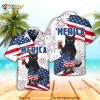 Unisex USA Flag Shirt Cat Independence Day Shirts Funny Hawaiian Shirt