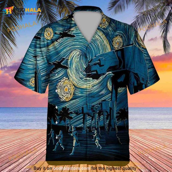 Van Gogh Stra Wars 3D Print Hawaiian Shirt