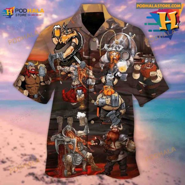 Viking Beer Brothers Animation Hawaiian Shirt