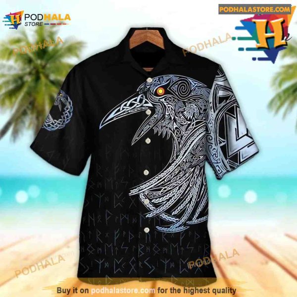 Viking Huginn And Muninn Birds Norse Hawaiian Shirt