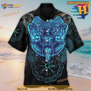 Viking King Blue Art Funny Hawaiian Shirt