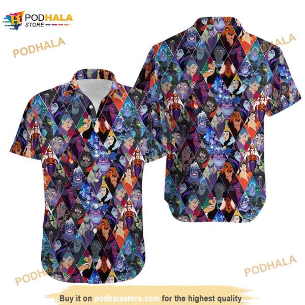 Villains Aloha Summer Trip Family Outfits Disney Hawaiian Shirt