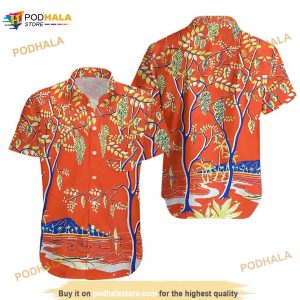 Vintage 1940s Kahala Border Print Tropical Rayon Hawaiian Shirt