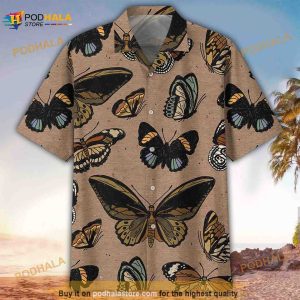 Vintage Butterfly Pattern Hawaiian Shirt