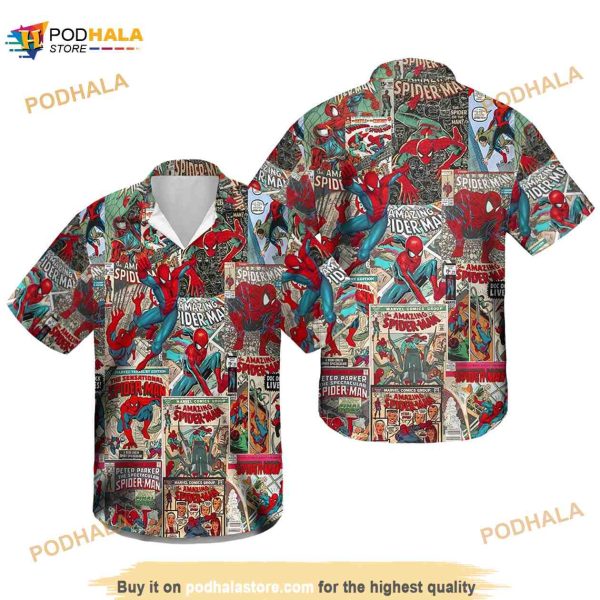 Vintage Spiderman 3D All Print Hawaiian Shirt