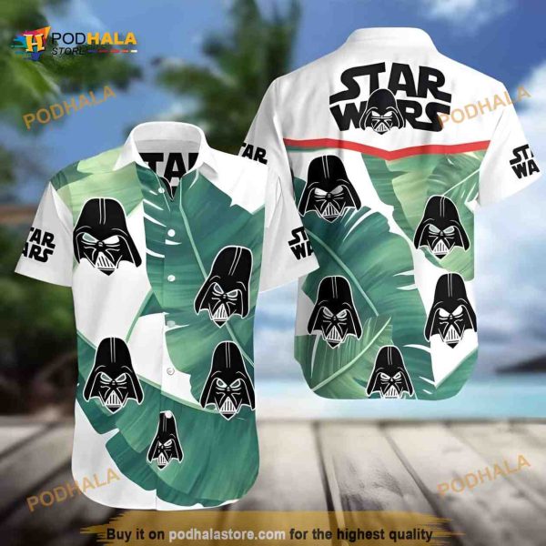 White Aloha Star Wars Darth Vader Hawaiian Shirt