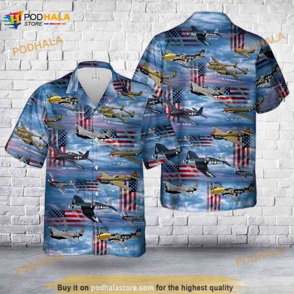 World War Ii American Fighters Hawaiian Shirt