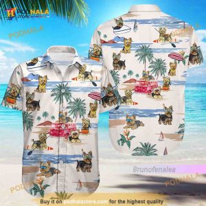 Yorkie Button Hawaiian Shirt For Men Women