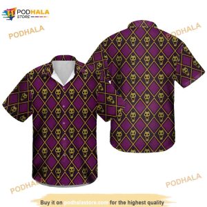 Yoshikage Kira Killer Queen Jojos Bizarre Adventure Button Up Hawaiian Shirt